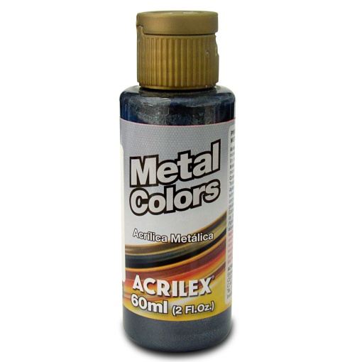 Tinta Acrílica Metalizada ACRILEX Metal COLORS Preto 520 60ml