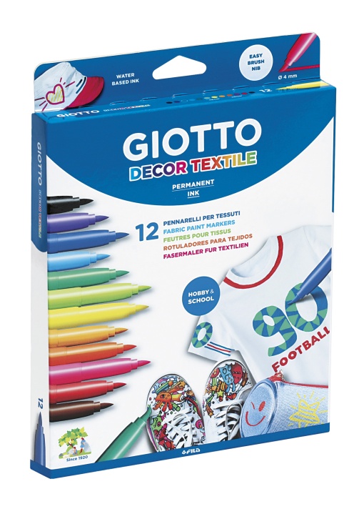 Marcador para tecido GIOTTO DECOR 12 cores
