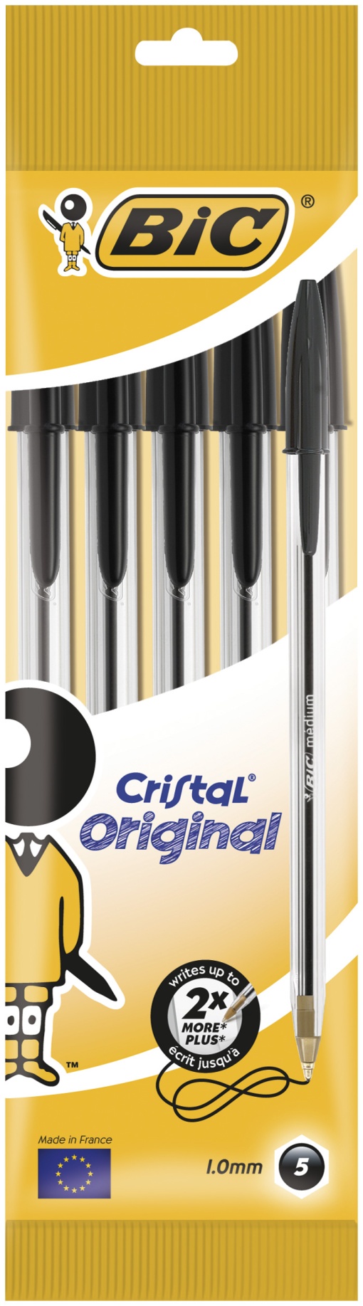 Esferográfica BIC Cristal Preto com 5