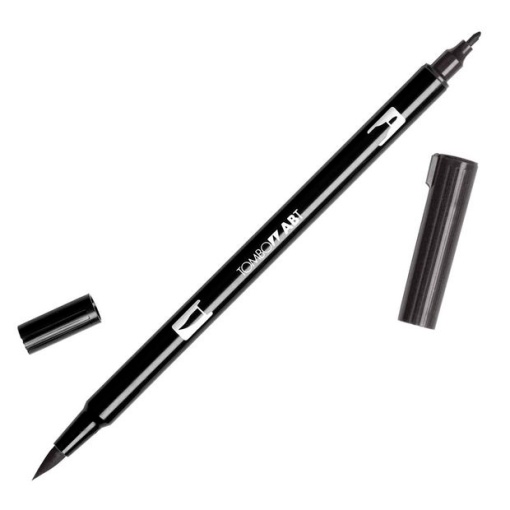 Brush Pen Aguarelável TOMBOW com 2 Pontas ABT-N15 Preto