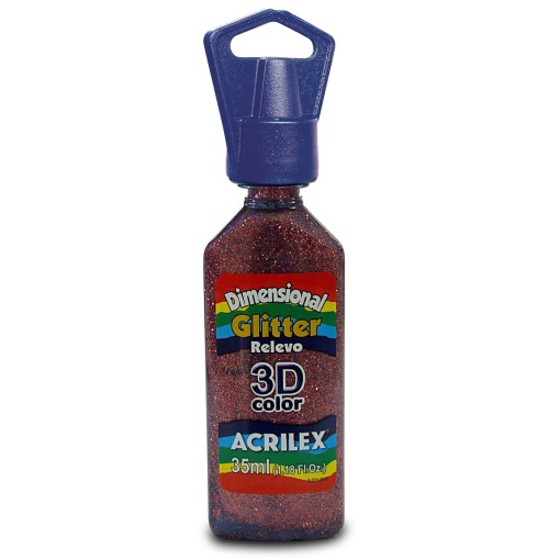 Tinta Dimensional Glitter ACRILEX Relevo 3D Rosa 214 35ml