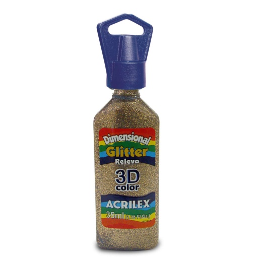 Tinta Dimensional Glitter ACRILEX Relevo 3D Champagne 215 35ml