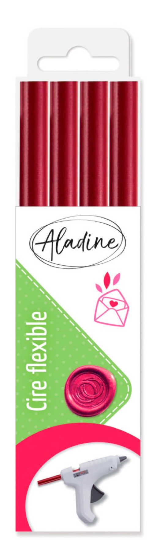 Lacre para Pistola Bordeaux 1,2x18cm com 4 ALADINE