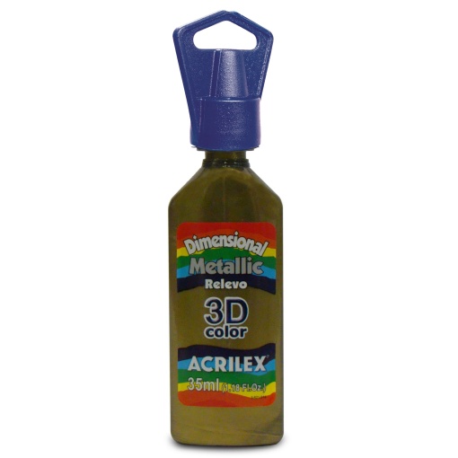 Tinta Dimensional Metallic ACRILEX Relevo 3D Bronze 556 35ml