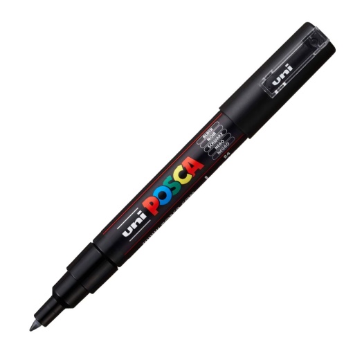 Marcador UNI Posca Pc-1m extra fino 0,7mm preto 24
