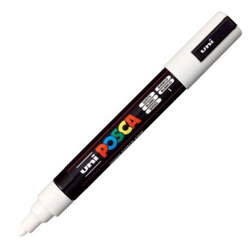 Marcador UNI Posca Pc-5m médio 1,8-2,5mm branco 1