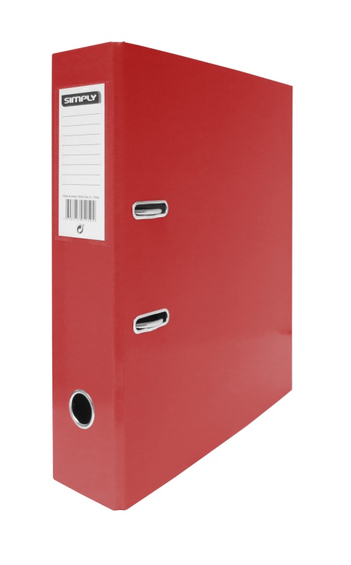 Pasta de Arquivo SIMPLY A4 Comercial lombada de 80mm 2 Argolas Vermelho