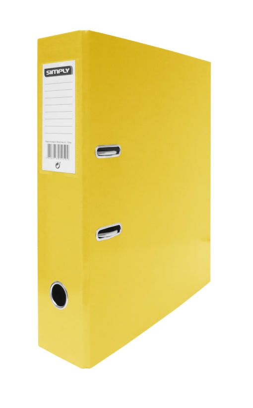 Pasta de Arquivo SIMPLY A4 Comercial lombada de 80mm 2 Argolas Amarelo
