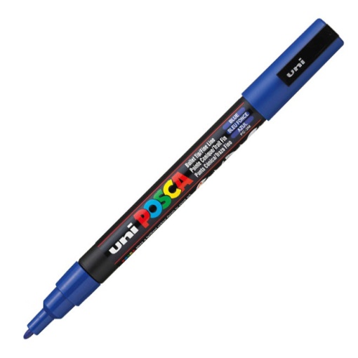 Marcador UNI Posca Pc-3m fino 0,9-1,3mm azul 33