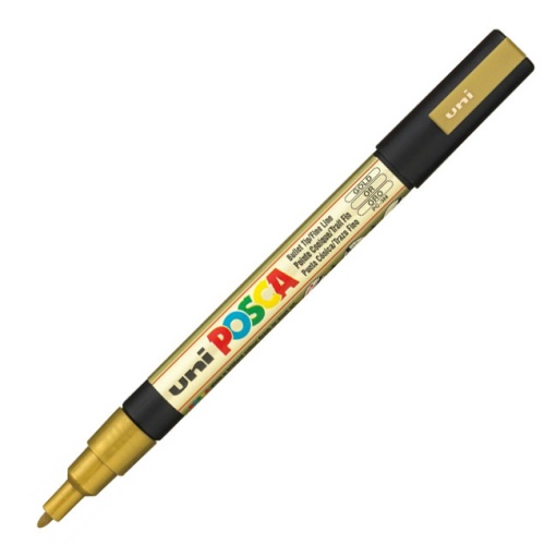 Marcador UNI Posca Pc-3m fino 0,9-1,3mm dourado 25
