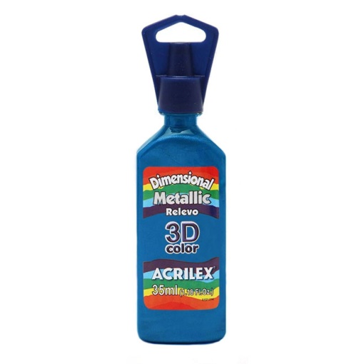 Tinta Dimensional Metallic ACRILEX Relevo 3D Azul 559 35ml