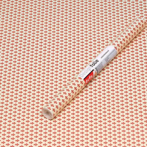 Película Adesiva D-C-FIX 45cmx15m Flor de Lis Vermelho 200-2058