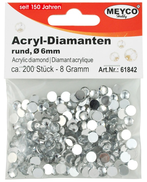 Pedras de Cristal 6mm MEYCO com 200 unidades