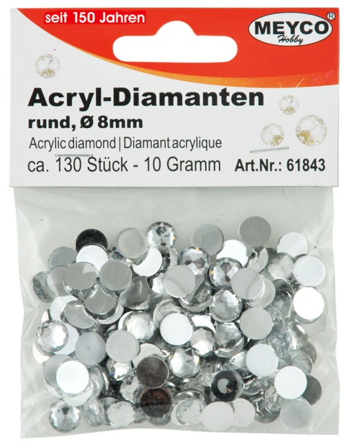 Pedras de Cristal 8mm MEYCO com 130 unidades
