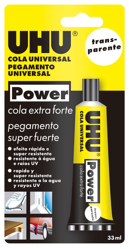 Cola Universal UHU Power Transparente Tubo 33ml