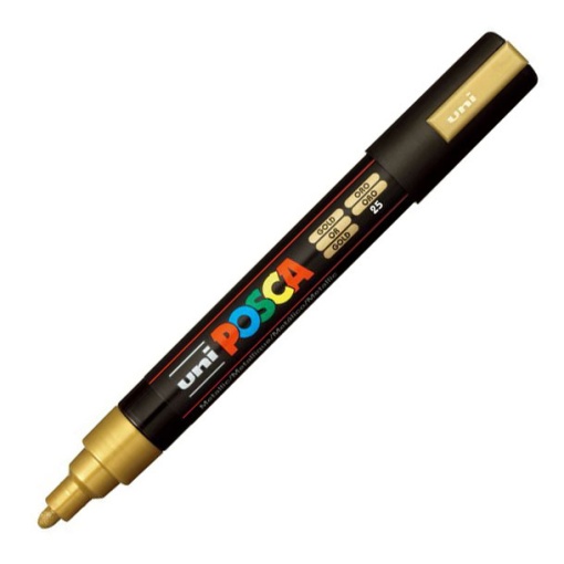 Marcador UNI Posca Pc-5m médio 1,8-2,5mm dourado 25
