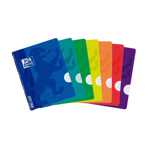 Caderno A4 Capa Plástica Agrafado OXFORD Openflex Quadriculado 48 folhas 90g Sortido