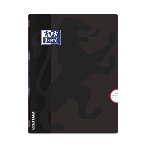 Caderno A4 Capa Plástica Agrafado OXFORD Openflex Quadriculado 48 folhas 90g Preto