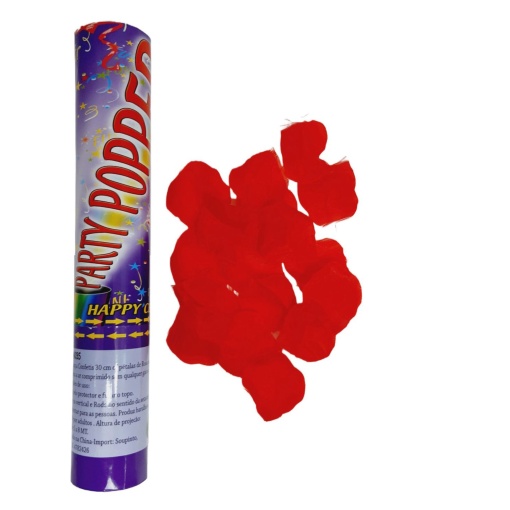 Tubo de Confetis Pétalas de Rosa 30cm