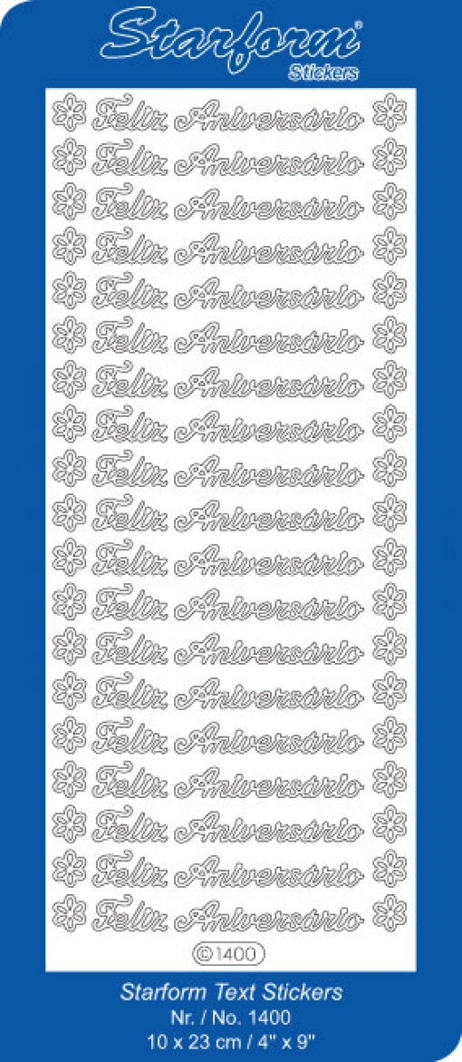 Autocolantes STARFORM Feliz Aniversário Prateado