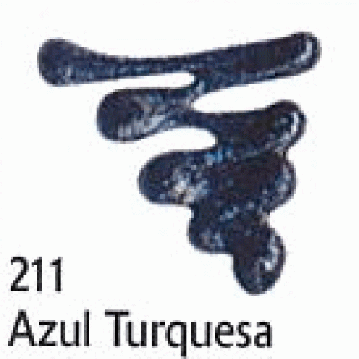 Tinta Dimensional Glitter ACRILEX Relevo 3D Azul Turquesa 211 35ml
