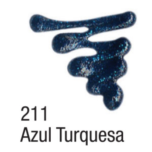 Tinta Dimensional Glitter ACRILEX Relevo 3D Azul Turquesa 211 35ml