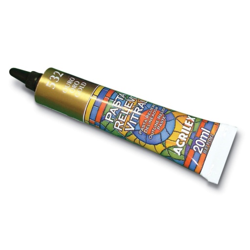 Tinta Vitral de Contorno ACRILEX Relevo Dourada 532 20ml