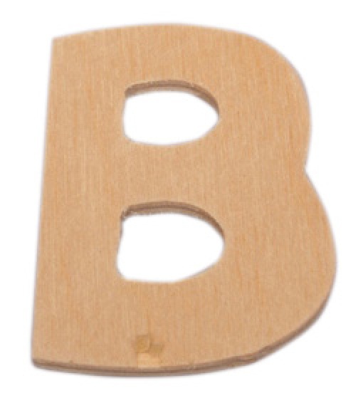 Letra de Madeira B 4,5cm