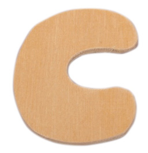 Letra de Madeira C 4,5cm