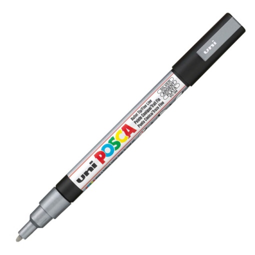 Marcador UNI Posca Pc-3m fino 0,9-1,3mm prateado 26
