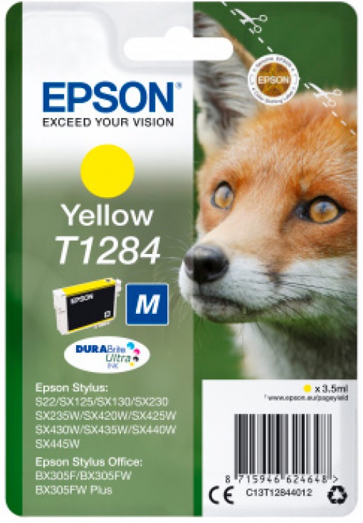 Tinteiro EPSON T1284 Amarelo S22/SX125/420W/425W