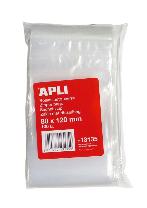Saco Transparente APLI com Zip 8x12 com 100