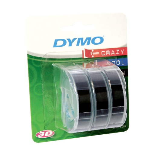 Fita DYMO Tradicional 9mmx3m Preto (3 unidades)
