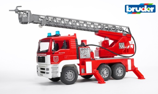Carro dos Bombeiros MAN TGA com Escada e Bomba de Água BRUDER