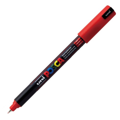 Marcador UNI Posca Pc-1mr extra fino 0,7mm vermelho 15
