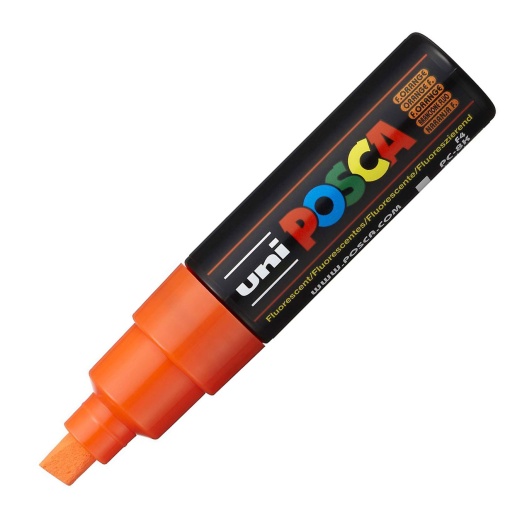 Marcador UNI Posca Pc-8k grosso 8mm laranja fluorescente