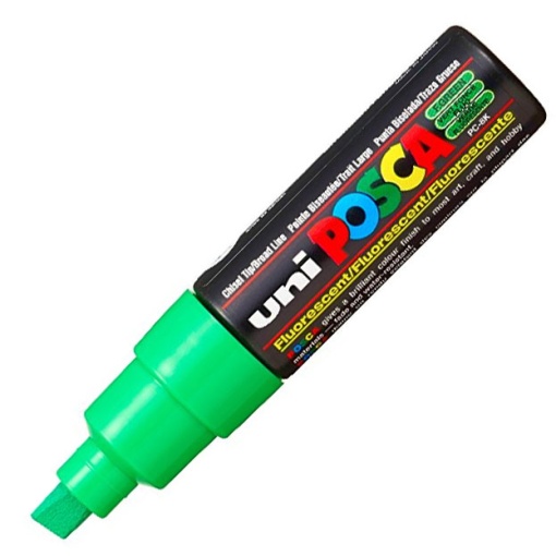 Marcador UNI Posca Pc-8k grosso 8mm verde fluorescente