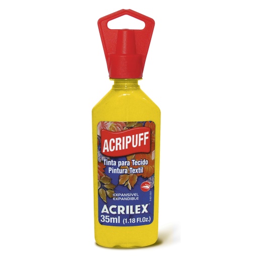 Tinta para tecido expansível ACRILEX Acripuff amarelo ouro 505 35 ml