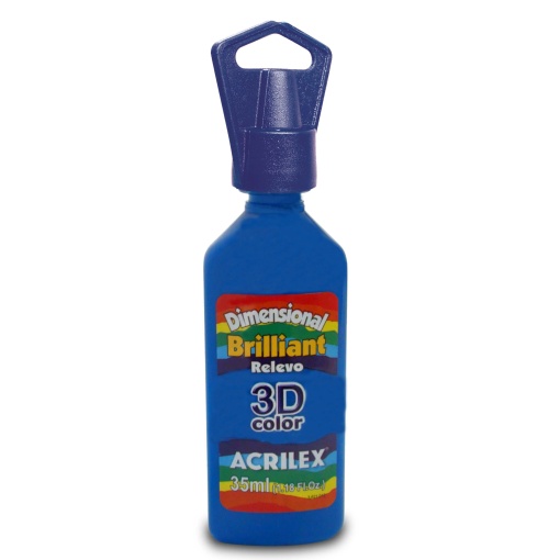 Tinta Dimensional Brilhante ACRILEX Relevo 3D Azul Turquesa 501 35ml