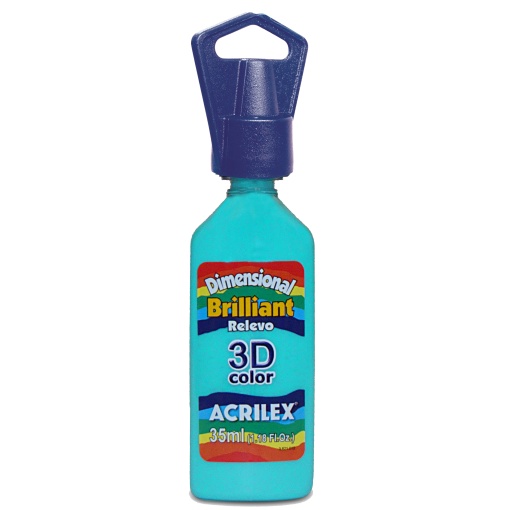 Tinta Dimensional Brilhante ACRILEX Relevo 3D Turquesa 577 35ml