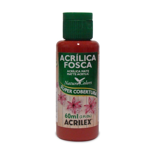 Tinta Acrílica Fosca ACRILEX Nature COLORS Terra Queimada 514 60ml