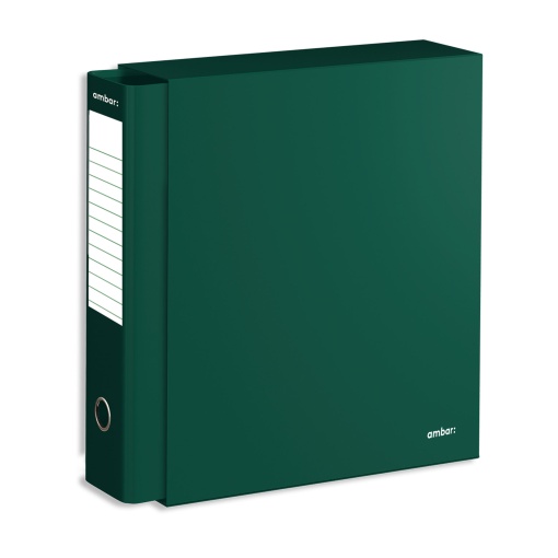 Pasta de Arquivo com Caixa AMBAR IDEAS A4 Comercial lombada de 80mm 2 Argolas Verde