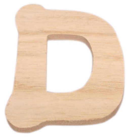 Letra de Madeira D 7cm
