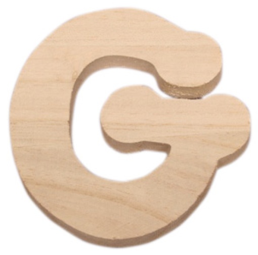Letra de Madeira G 7cm