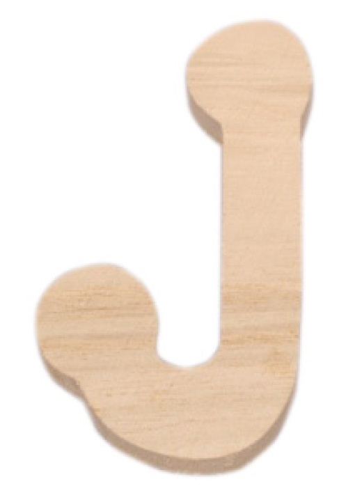 Letra de Madeira J 7cm