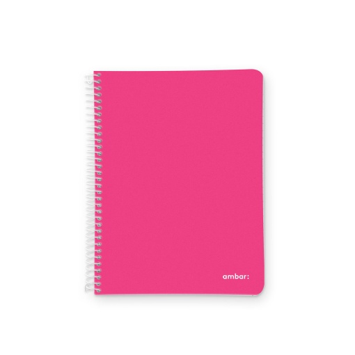 Caderno A4 Capa Plástica Espiral AMBAR School Pautado 100 folhas 70g Sortido
