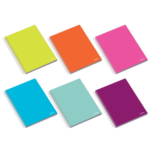 Caderno A4 Capa Dura Espiral AMBAR School Pautado 120 folhas 70g Sortido