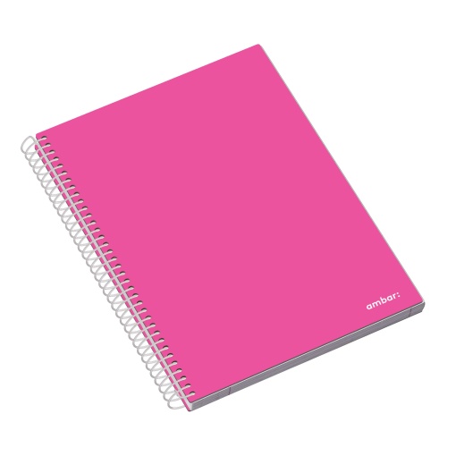 Caderno A4 Capa Dura Espiral AMBAR School Pautado 120 folhas 70g Sortido