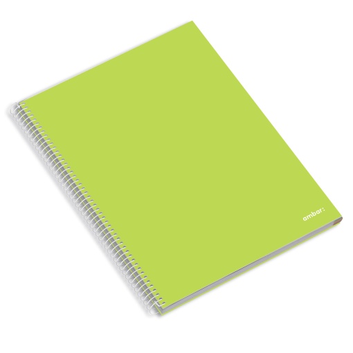 Caderno A4 Capa Dura Espiral AMBAR School Disciplinas 120 folhas 70g Sortido
