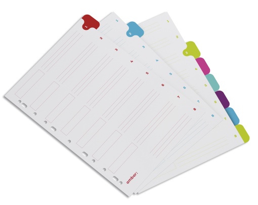 Separador Cartolina A4 8 Posições AMBAR School